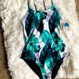 CUPSHE Palm Leaf One Piece Swimsuit Size M. Never worn.